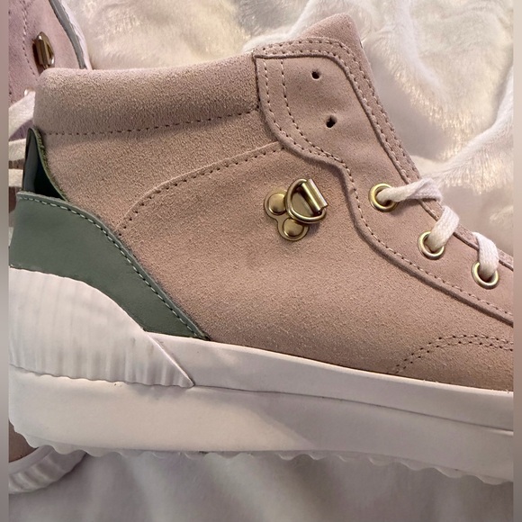 Keds Suede High-Tops in Beige and Sage - Picture 3 of 7